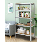 71 inch Heavy Duty Steel Adjustable 5 Level Storage Shelves-Silver