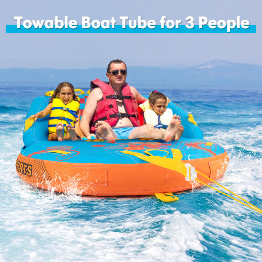 Towable Tube for Boating 3 Riders Water Sport Towables Sofa Pull Tube with Nylon Cover