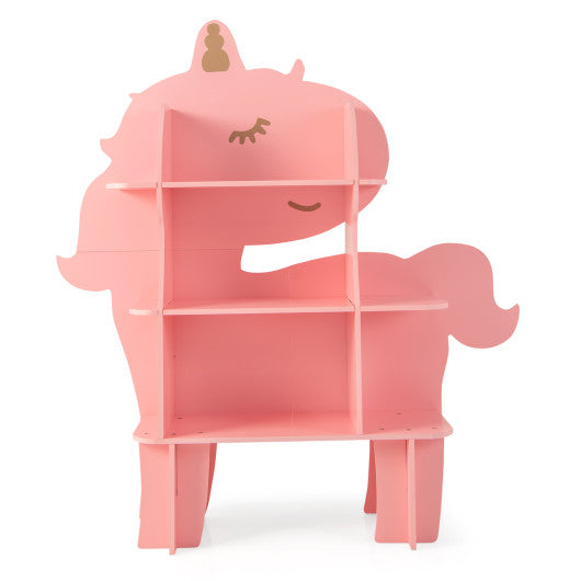 Kids Bookcase Toy Storage Organizer with Open Storage Shelves-Unicorn