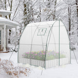 6 x 6 x 6.6 FT Outdoor Wall-in Tunnel Greenhouse-White