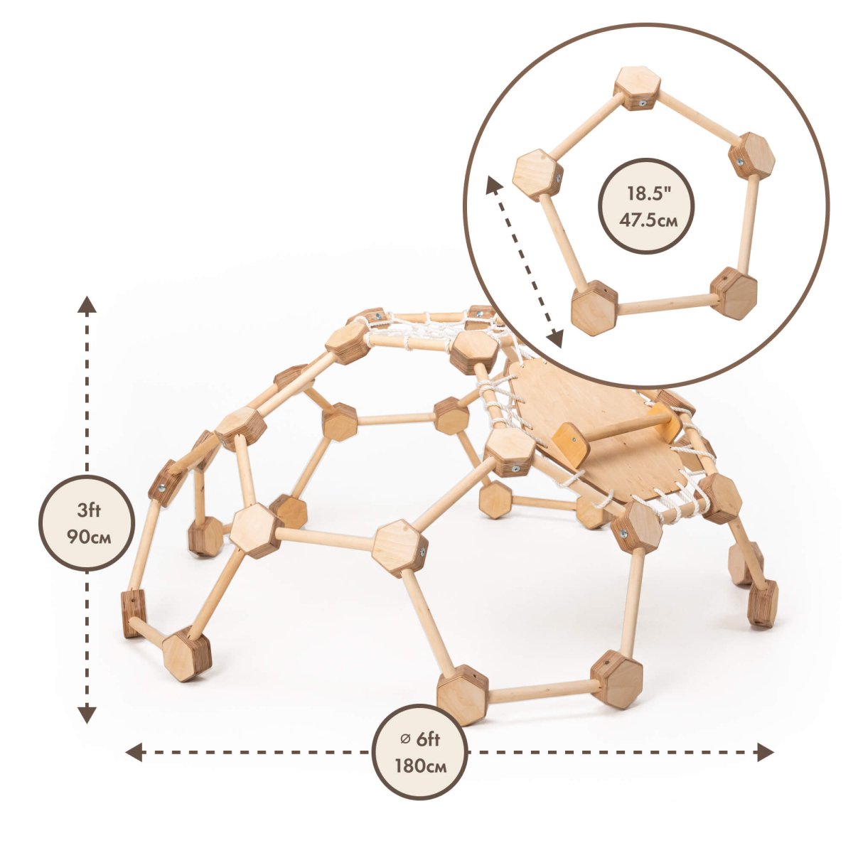 Wooden Climbing Frame Geodome / Climbing Dome for Kids 2-6 y.o.