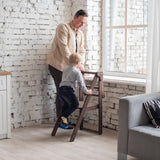 Wooden Step Stool for Preschool - Kid Chair That Grows - Chocolate