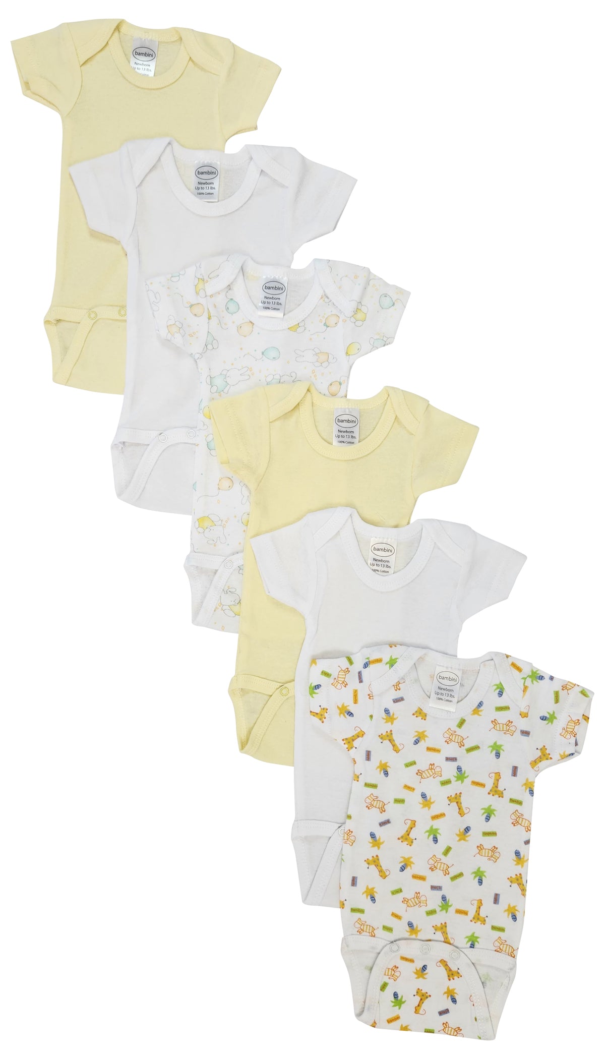 Unisex Baby 6 Pc Bodysuits