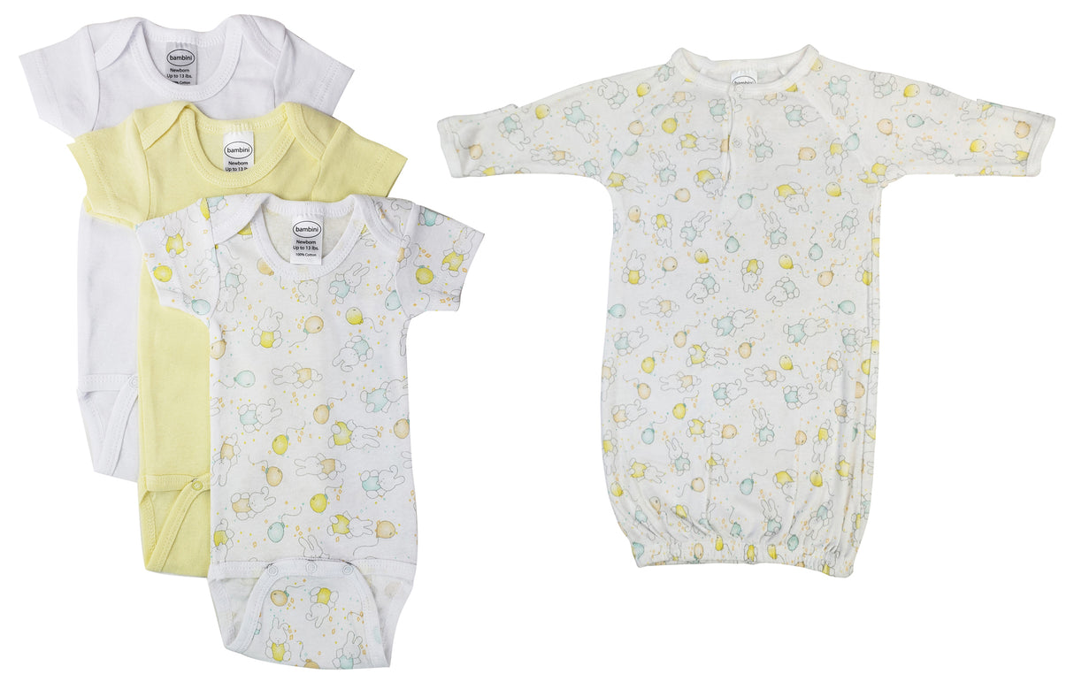 Unisex Baby 4 Pc Layette Sets