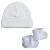 Cap & Bootie Set - White