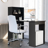 Computer Desk Writing Workstation Office with 6-Tier Storage Shelves-Black