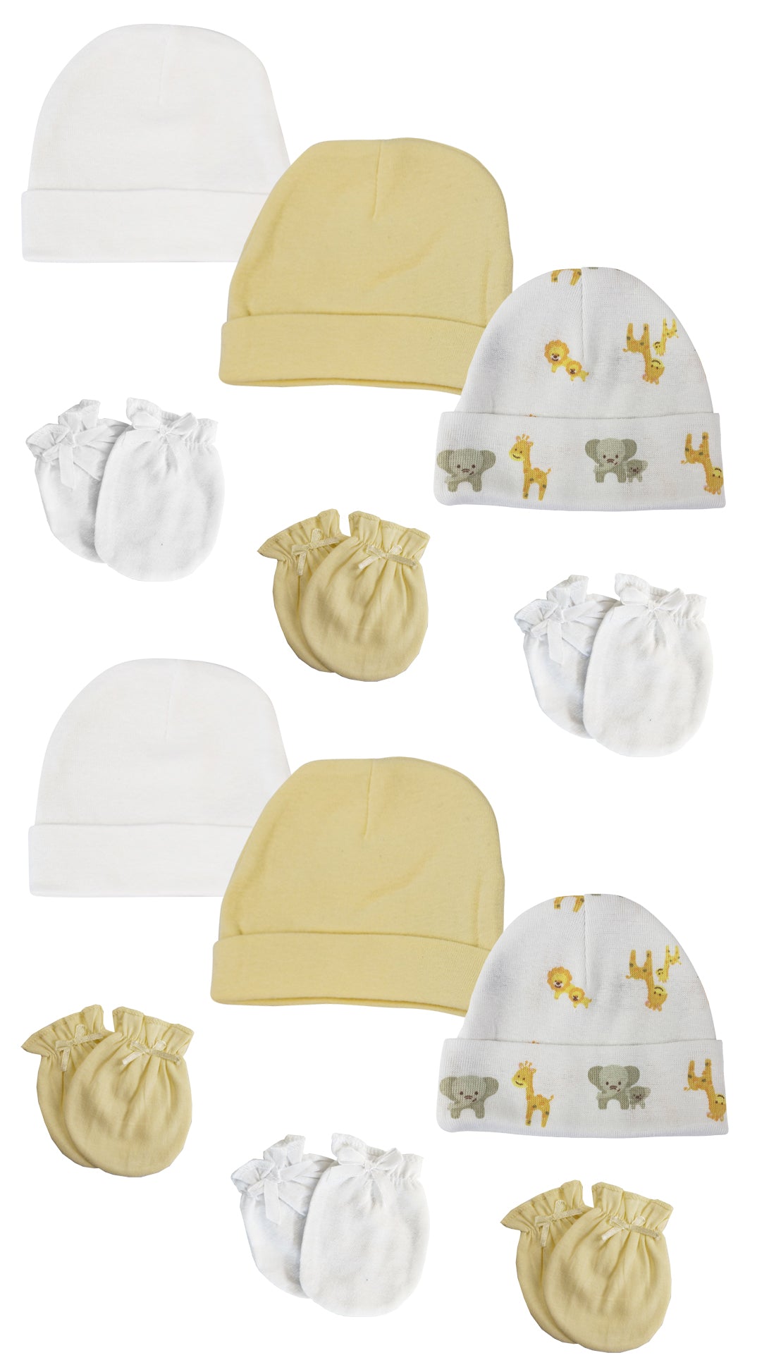 Baby Boy, Baby Girl, Unisex Infant Caps and Mittens (Pack of 12)