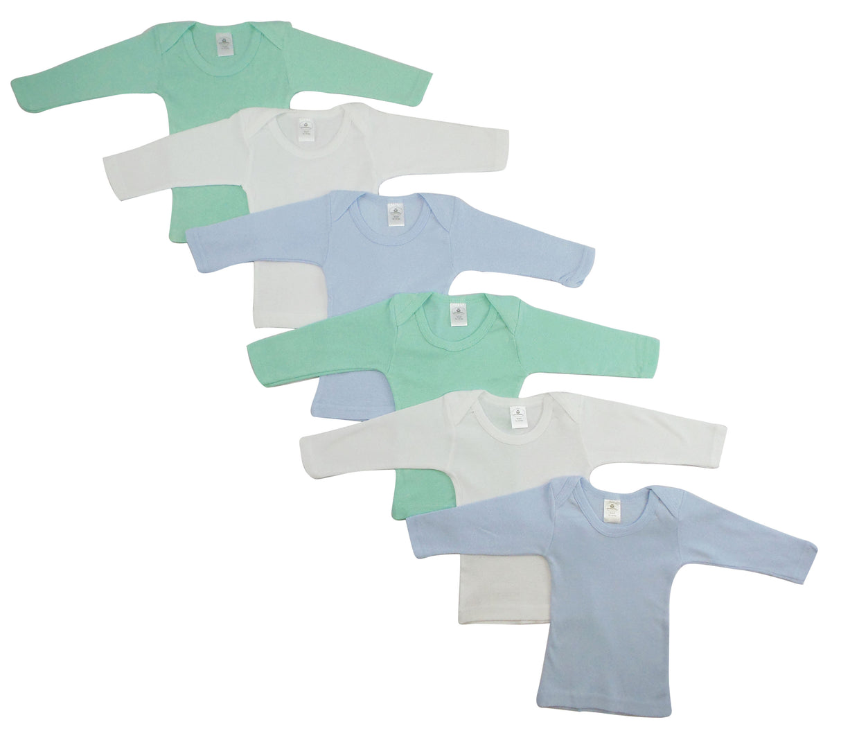 Boys Pastel Variety Long Sleeve Lap T-shirts  6 Pack