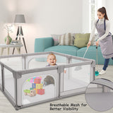 Baby Playpen Extra Large Kids Activity Center Safety Play-Gray