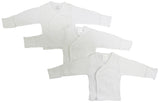 Preemie Long Sleeve Side Snap With Mittens - 3 Pack