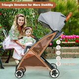 Lightweight Aluminium Frame Baby Stroller with Net-Gray