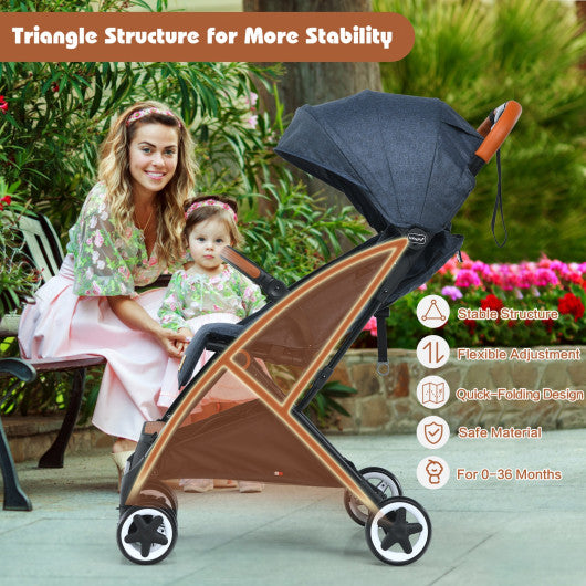 Lightweight Aluminium Frame Baby Stroller with Net-Blue