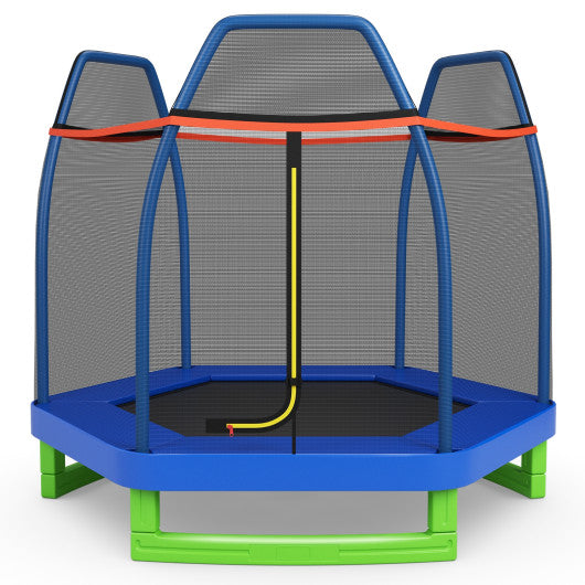 7 Feet Kids Recreational Bounce Jumper Trampoline-Blue