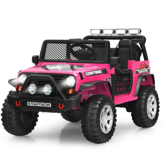 12V Kids Remote Control Electric  Ride On Truck Car with Lights and Music -Pink