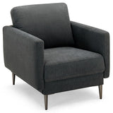 Modern Upholstered Accent Chair with Removable Backrest Cushion-Gray