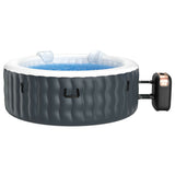 4 Person Inflatable Hot Tub Spa with 108 Massage Bubble Jets-Gray
