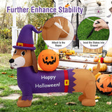 5 Feet Long Halloween Inflatable Dachshund Dog with Pumpkin