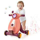 2-in-1 Baby Sit to Stand Learning Walker with Lights and Sounds-Pink