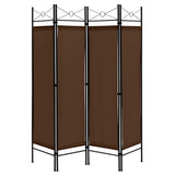 6 Feet 4-Panel Folding Freestanding Room Divider-Brown