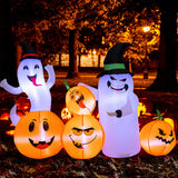 6 Feet Halloween Inflatable Pumpkins and Ghosts with LED Lights