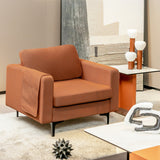 Modern Accent Armchair with Side Storage Pocket-Orange