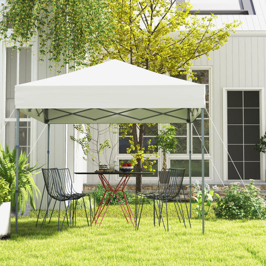 6.6 x 6.6 Feet Outdoor Pop-up Canopy Tent with UPF 50+ Sun Protection-White