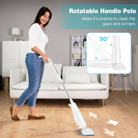 1100 W Electric Steam Mop with Water Tank for Carpet-Gray