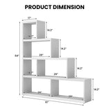 6 Cubes Ladder Shelf Corner Bookshelf Storage Bookcase-White