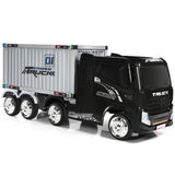 12V Kids Semi-Truck with Container and Remote Control-Black