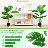 2 Pack Artificial Monstera Deliciosa Tree with 10 Leaves of Different Sizes