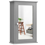 Bathroom Wall Cabinet with Single Mirror Door-Gray