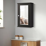 Bathroom Wall Cabinet with Single Mirror Door-Brown