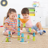 Bamboo Build Run Toy with Marbles for Kids Over 4