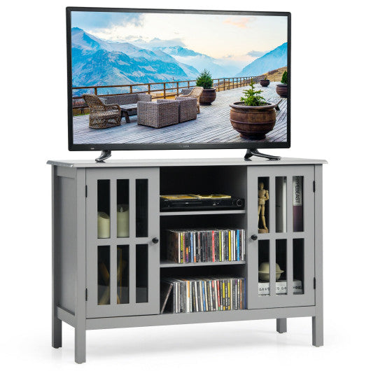 Wooden TV Stand Console Cabinet for 50 Inch TV-Gray