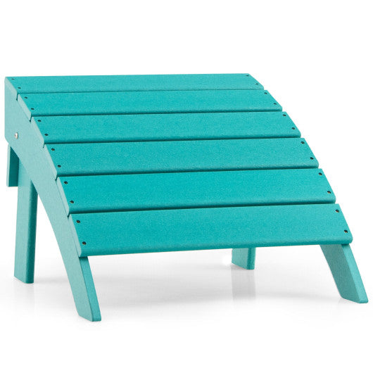 Adirondack Folding Ottoman with All Weather HDPE-Turquoise