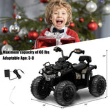 12V Kids Ride On ATV 4 Wheeler with MP3 and Headlights-Black