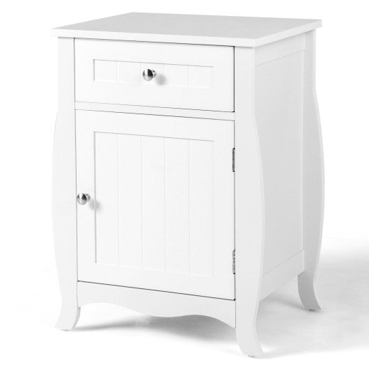 Nightstand with Drawer Cabinet and Curved Legs for Bedroom