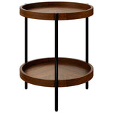 2-Tier Retro End Table with Bottom Shelf