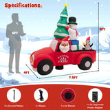 8 Feet Wide Inflatable Santa Claus Driving a Car with LED and Air Blower