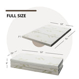 Queen 3 Inch Tri-fold Memory Foam Floor Mattress Topper Portable with Carrying Bag-M