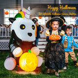 5 Feet Halloween Inflatable Unicorn Skeleton with Pumpkin Lantern