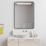 Metal Framed Bathroom Mirror with Rounded Corners-Black