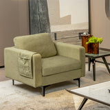 Modern Accent Armchair with Side Storage Pocket-Green