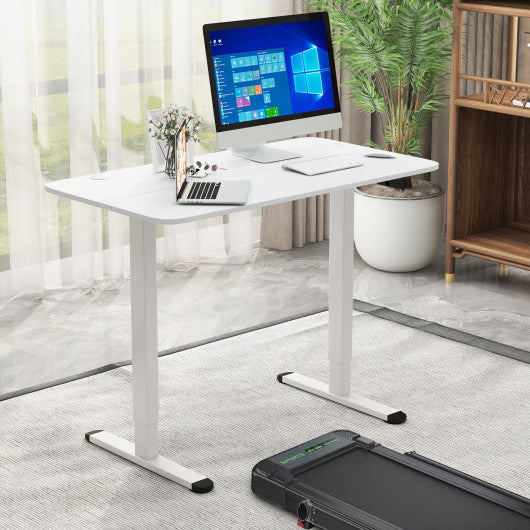 Electric Standing Desk Adjustable Stand up Computer Desk Anti-collision-White