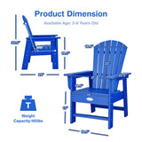 Patio Kids' Adirondack Chair with Ergonomic Backrest-Blue