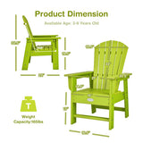 Patio Kids' Adirondack Chair with Ergonomic Backrest-Green