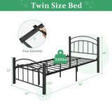 Modern Platform Bed with Headboard and Footboard-Twin size