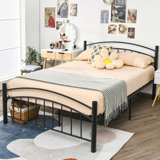 Modern Platform Bed with Headboard and Footboard-Queen Size