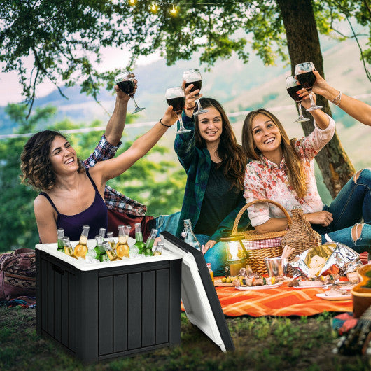 10 4-in-1 Gallon Storage Cooler for Picnic and Outdoor Activities-Black
