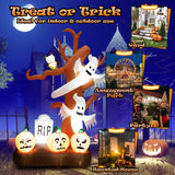 8 Feet Inflatable Halloween Dead Tree Blow Up Ghost with Built-in LED Lights